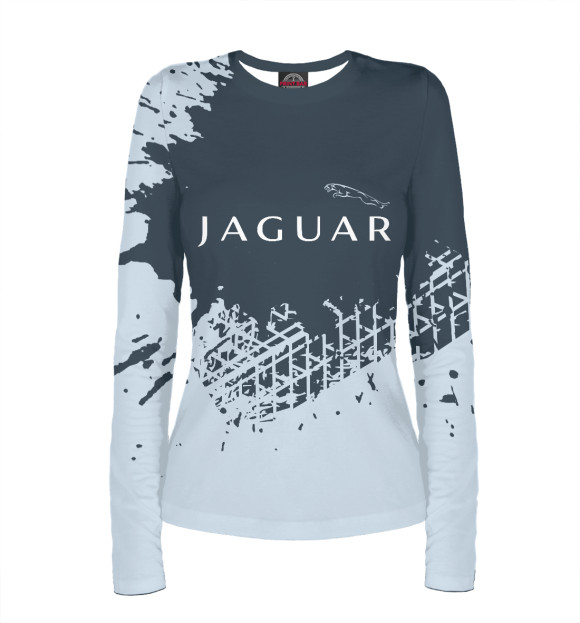 Женский лонгслив с изображением Jaguar / Ягуар цвета Белый