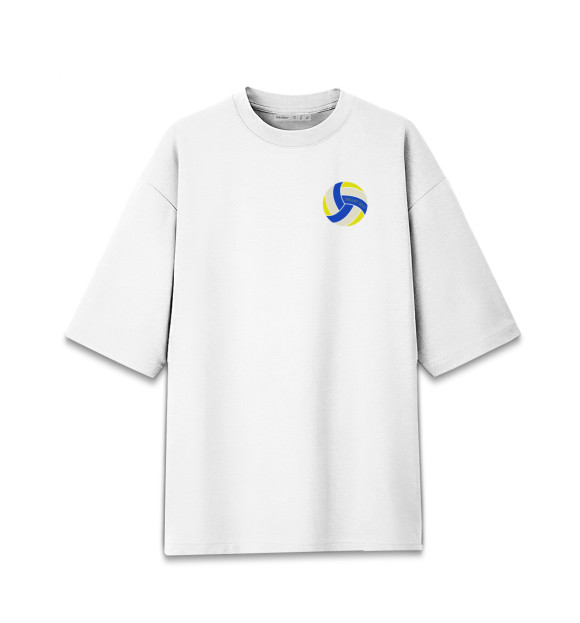 Женская футболка оверсайз с изображением Волейбол цвета Белый