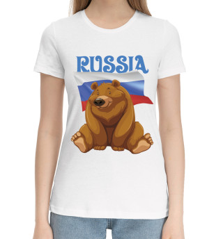 Женская хлопковая футболка Russia