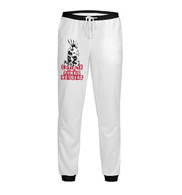 Мужские спортивные штаны с изображением Punk's not dead цвета Белый
