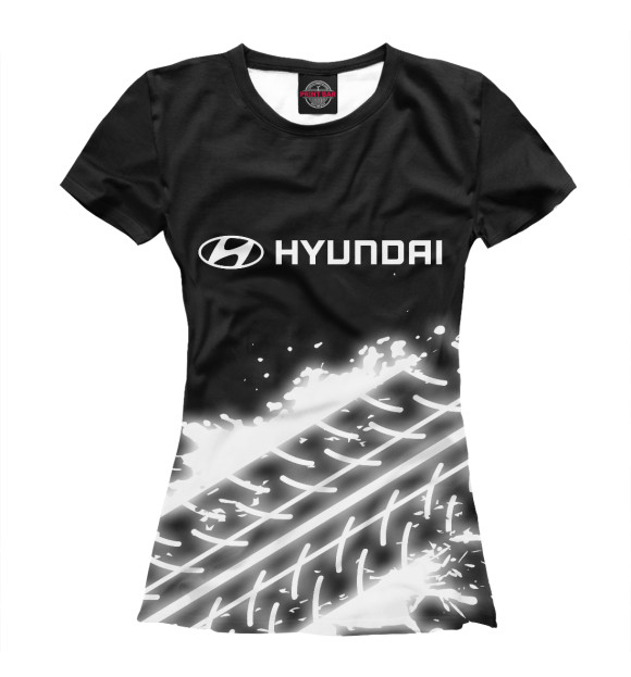 Футболка для девочек с изображением Hyundai / Хендай цвета Белый
