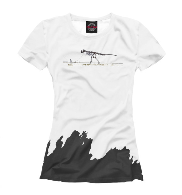 Женская футболка с изображением Walking my Dino цвета Белый