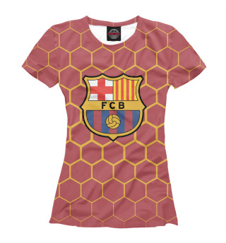 Женская футболка Barcelona - желтые соты