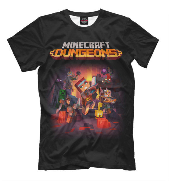 Мужская футболка с изображением Minecraft Dungeons цвета Белый
