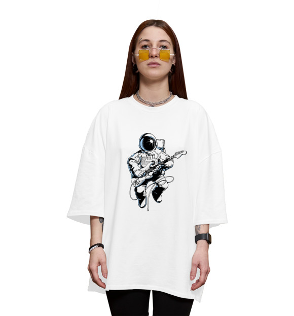 Женская футболка оверсайз с изображением Space rock цвета Белый