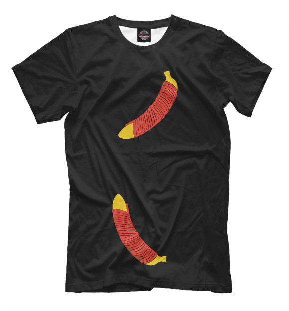 Мужская футболка с изображением Банан в бинтах цвета Белый