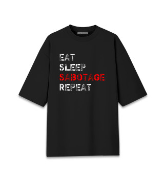 Женская футболка оверсайз Eat Sleep Sabotage Repeat