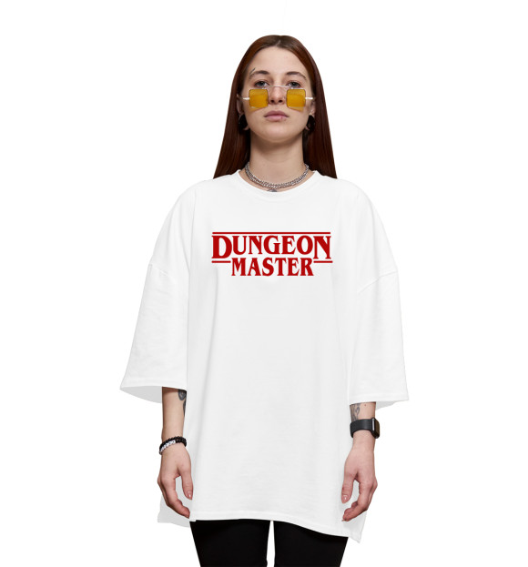 Женская футболка оверсайз с изображением Dungeon Master цвета Белый