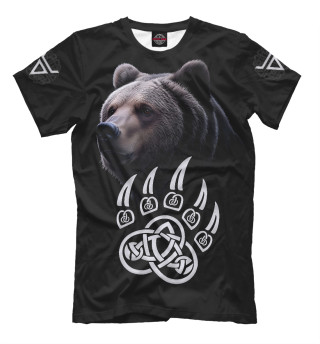 Мужская футболка Медведь Велес - слава роду, слава руси