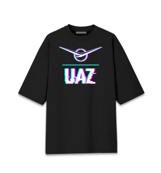 Мужская футболка оверсайз Значок UAZ Glitch