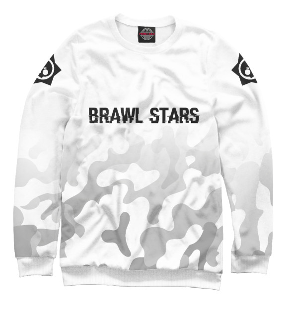 Свитшот для мальчиков с изображением Brawl Stars Glitch Light (камуфляж) цвета Белый
