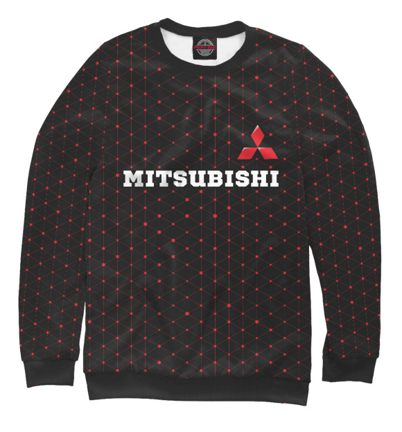 Свитшот для девочек с изображением Митсубиси | Mitsubishi цвета Белый