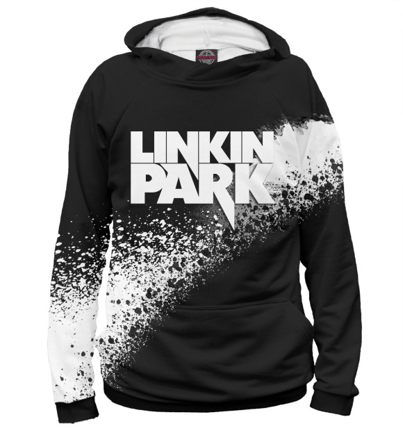 Мужское худи с изображением Linkin Park + краски цвета Белый