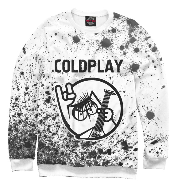 Свитшот для девочек с изображением Coldplay - Кот цвета Белый