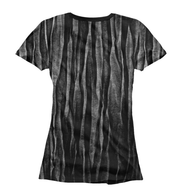 Женская футболка с изображением Полосы произволные чорные цвета Белый