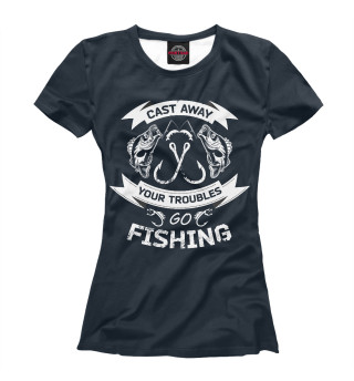Женская футболка Рыбалка