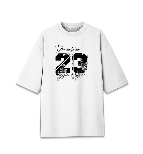 Мужская футболка оверсайз с изображением Dream team 23 цвета Белый