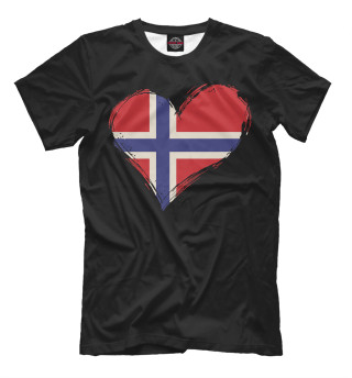 Футболка для мальчиков Сердце Норвегии (флаг)