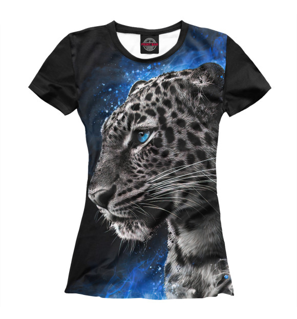 Женская футболка с изображением Leopard line цвета Белый