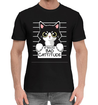 Мужская хлопковая футболка Bad Cat