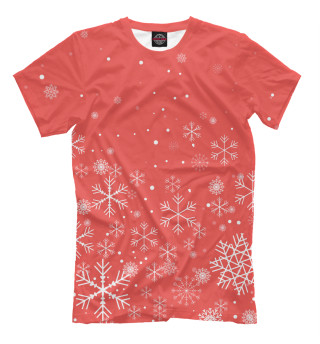 Мужская футболка Новогодние снежинки