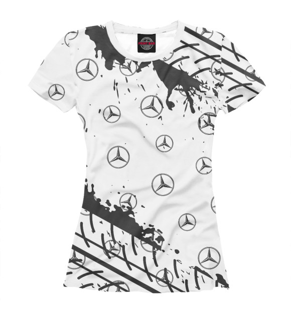 Женская футболка с изображением Mercedes / Мерседес цвета Белый