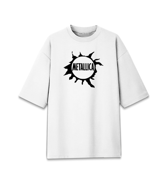 Женская футболка оверсайз с изображением Metallica цвета Белый