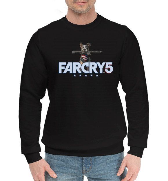 Мужской хлопковый свитшот с изображением Far Cry 5 цвета Черный
