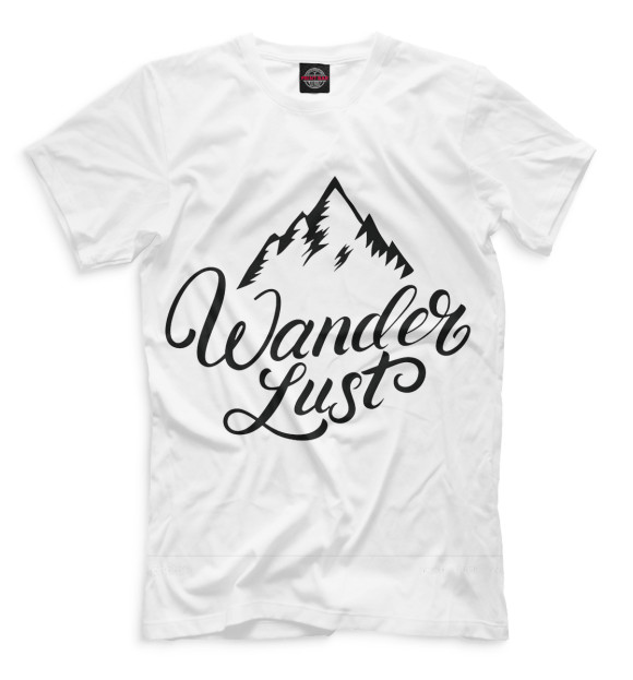 Мужская футболка с изображением Wanderlust цвета Белый