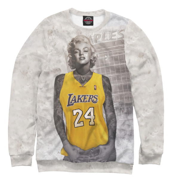 Мужской свитшот с изображением Lakers 24 Marilyn цвета Белый
