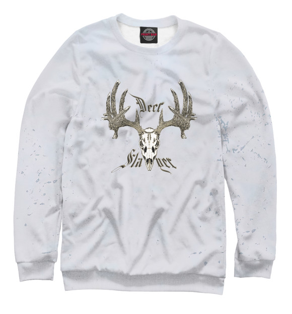 Мужской свитшот с изображением Deer Slayer цвета Белый