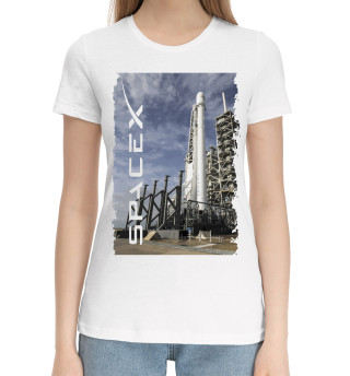Женская хлопковая футболка Space X Илона Маска