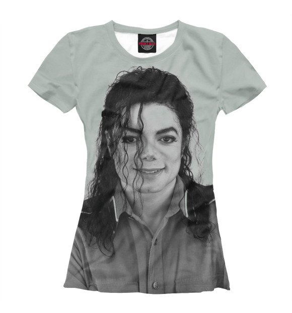 Женская футболка с изображением Майкл Джексон цвета Белый