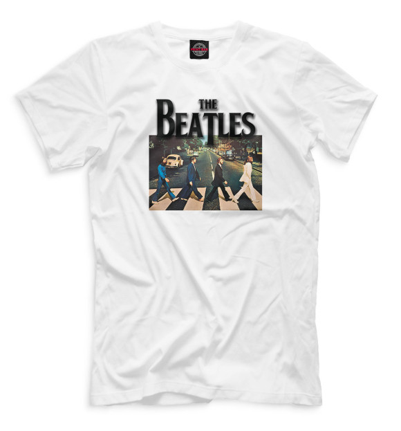 Мужская футболка с изображением Abbey Road - The Beatles цвета Белый