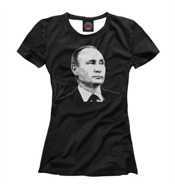 Футболка для девочек с изображением Путин цвета Белый