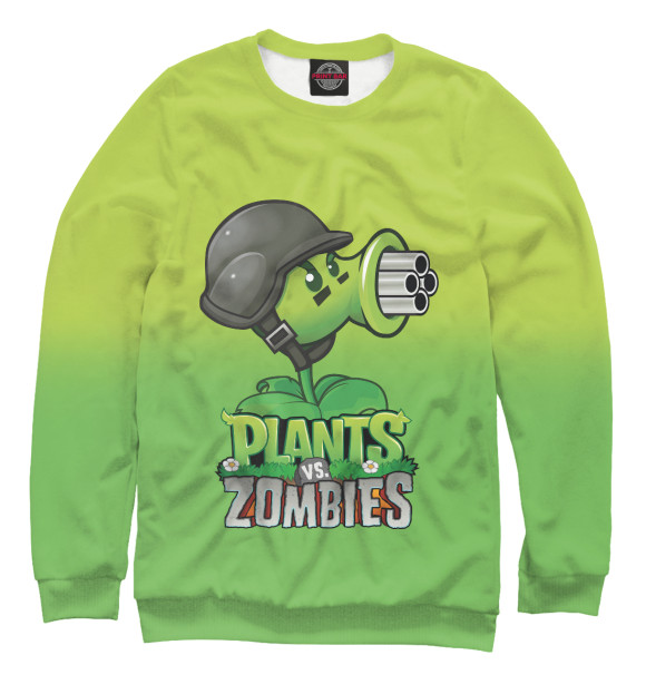 Мужской свитшот с изображением Plants vs. Zombies цвета Белый