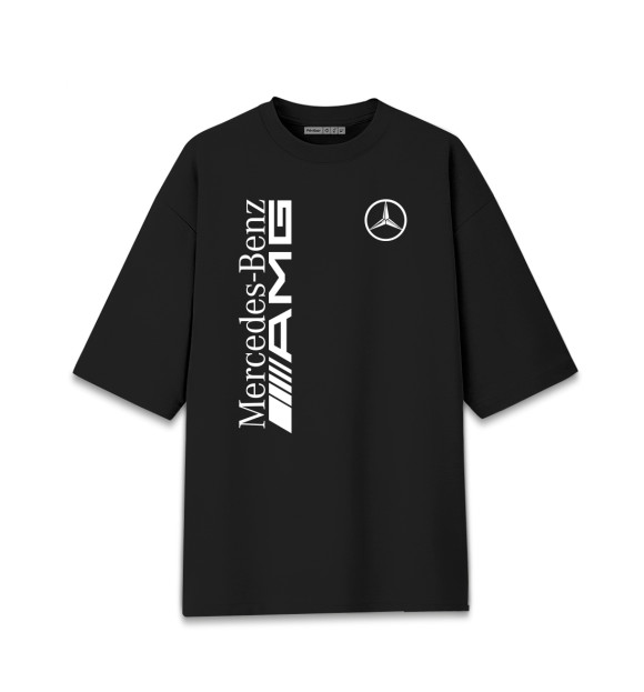 Мужская футболка оверсайз с изображением Mersedes-Benz AMG цвета Черный