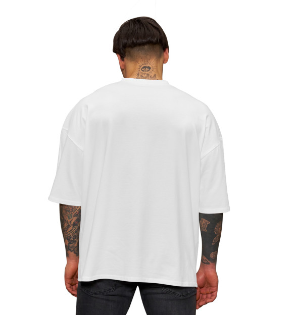 Мужская футболка оверсайз с изображением Cursed Blood цвета Белый