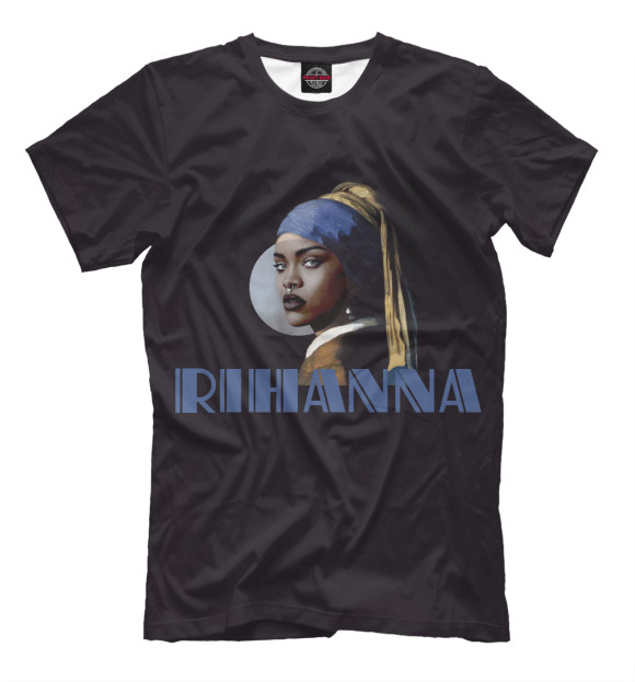 Мужская футболка с изображением Rihanna цвета Белый