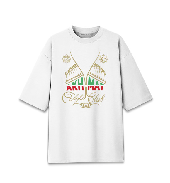 Женская футболка оверсайз с изображением Akhmat цвета Белый