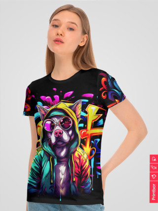 Женская футболка Граффити Пёс