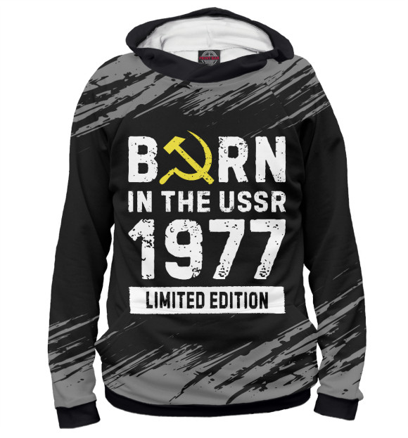 Худи для девочки с изображением Born In The USSR 1977 Limited Edition цвета Белый