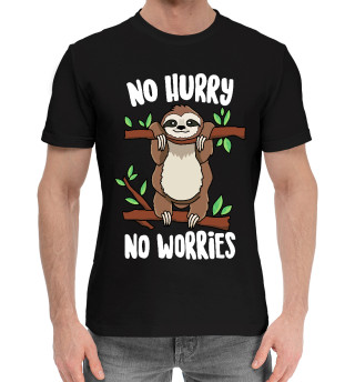 Хлопковая футболка для мальчиков No hurry, no worries