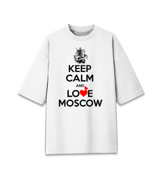 Женская футболка оверсайз Будь спок и люби Москву