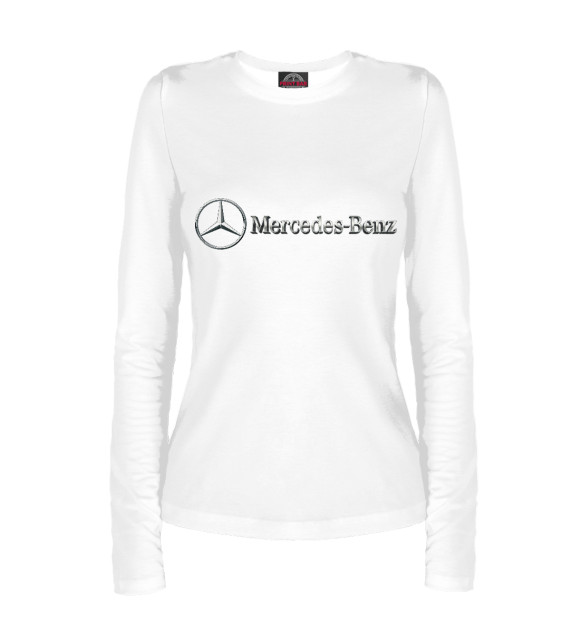 Женский лонгслив с изображением Mercedes Benz цвета Белый
