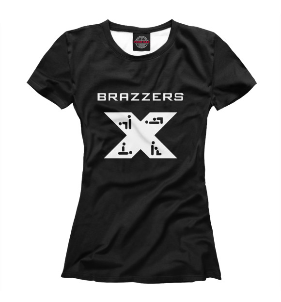 Футболка для девочек с изображением Brazzers цвета Белый