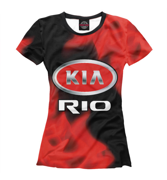Футболка для девочек с изображением Kia Rio цвета Белый