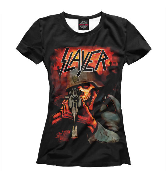 Женская футболка с изображением Slayer цвета Белый