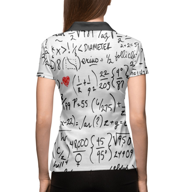 Женское поло с изображением Математические Формулы цвета Белый