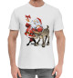 Мужская хлопковая футболка Дед Мороз и олень